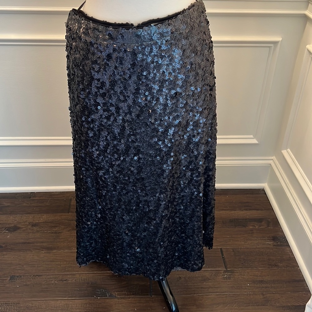 Sabine Black Sequin MIDI Skirt - Picture 1 of 5